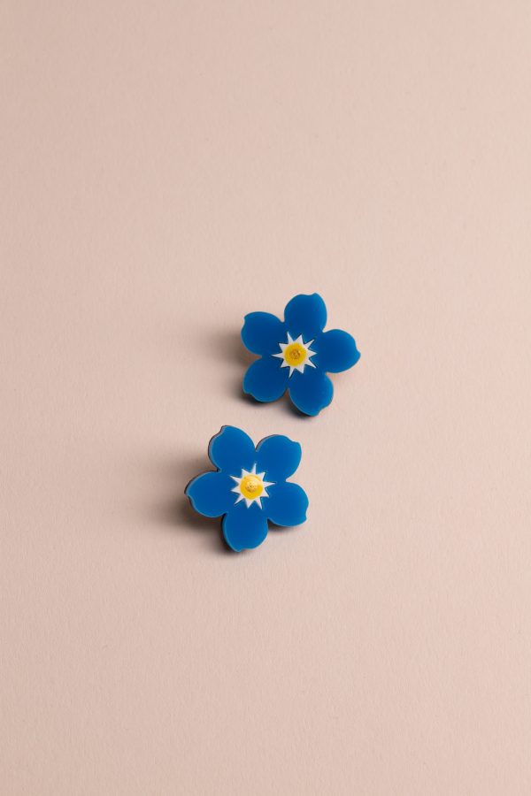 Обеци на щифт Forget Me Not (Big)