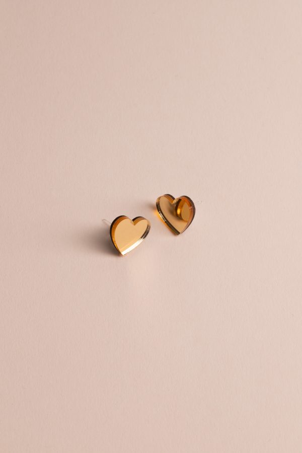 Обеци на щифт Golden Hearts