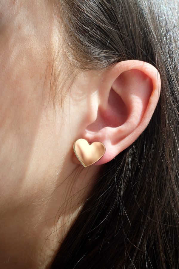 Обеци на щифт Golden Hearts