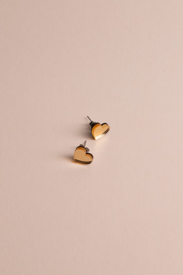 Обеци на щифт Golden Hearts (Small)