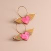 ergi-earrings-heart-with-wings-pink-gold Обеци Winged Hearts (Pink-Gold)