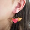 ergi-earrings-heart-with-wings-pink-gold-on-ear Обеци Winged Hearts (Pink-Gold)