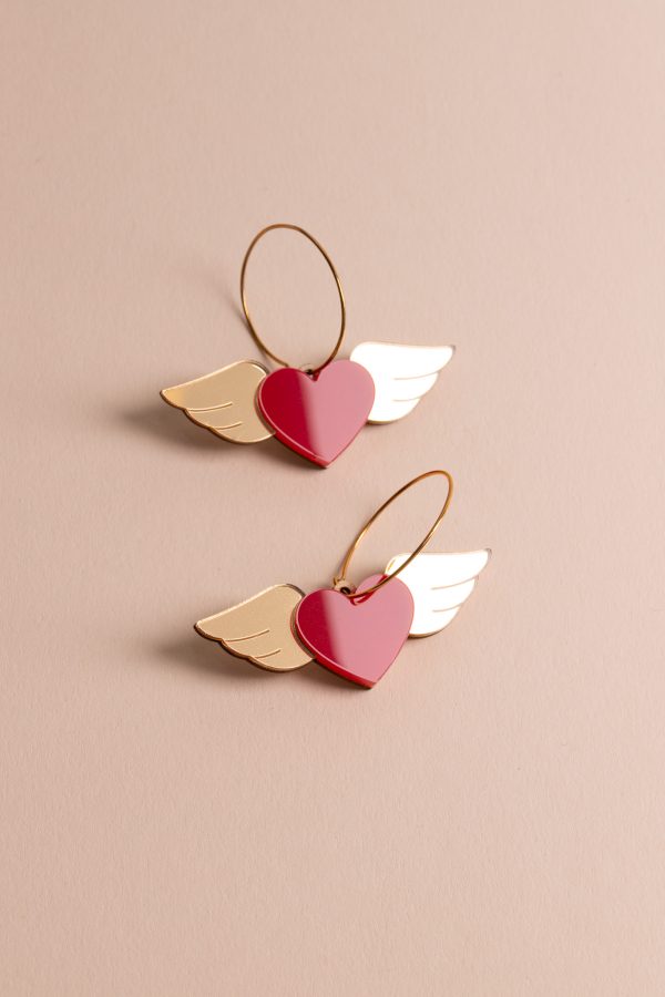 ergi-earrings-heart-with-wings-red-gold Обеци Winged Hearts (Red-Gold)
