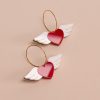 Обеци Winged Hearts (Red-White)