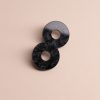 Обеци Donut Black Marble
