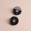 Обеци Donut Black Marble