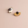 ergi-earrings-parabola-gold-black Обеци Parabola Gold Mirror & Black Marble