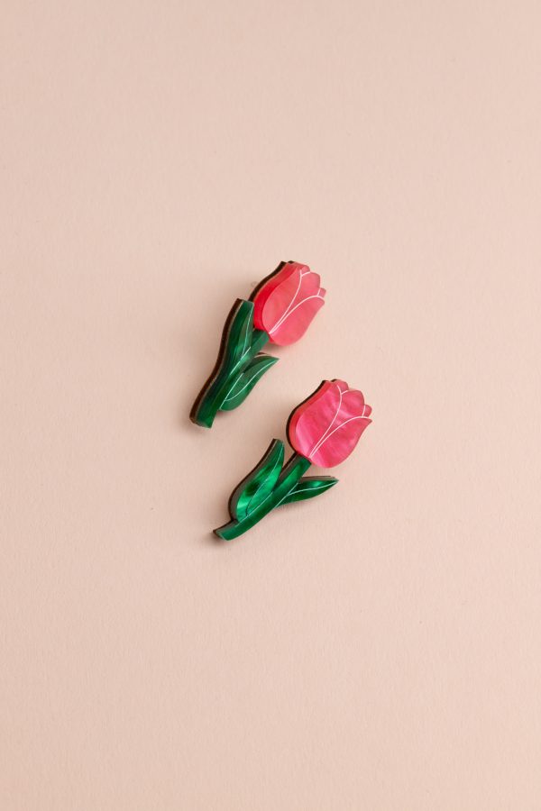 Обеци на щифт Tulips