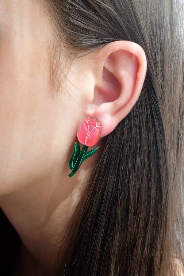 Обеци на щифт Tulips