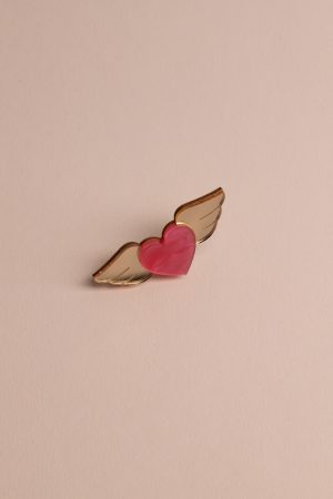 Брошка Winged Heart (Pink-Gold)
