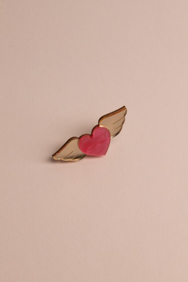 Брошка Winged Heart (Pink-Gold)
