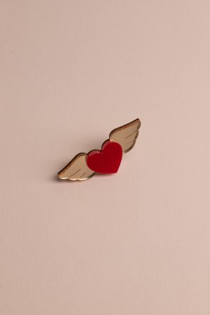Брошка Winged Heart (Red-Gold)
