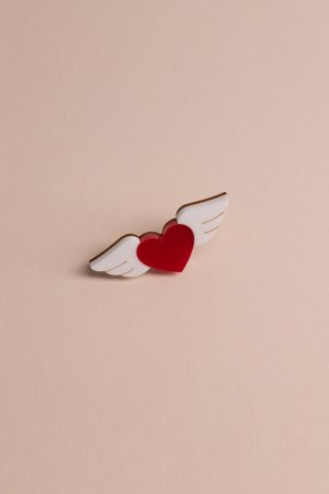 Брошка Winged Heart (Red-White)