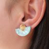Обеци Parabola Pale Blue Marble & Gold Mirror