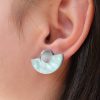 Обеци Parabola Pale Blue Marble & Silver Mirror