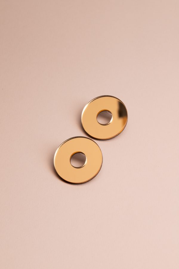 Обеци Donut Gold Mirror