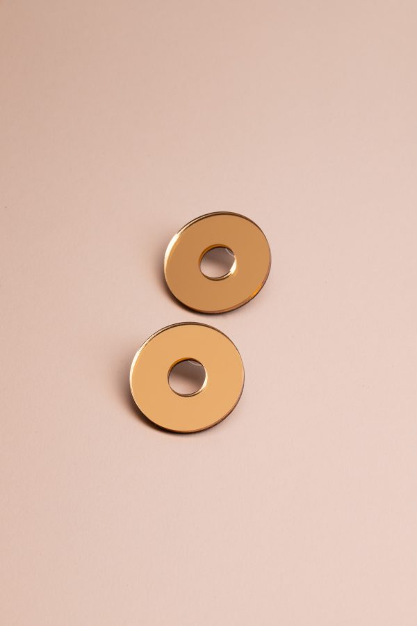 Обеци Donut Gold Mirror
