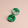 Обеци Donut Green Marble