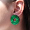 Обеци Donut Green Marble
