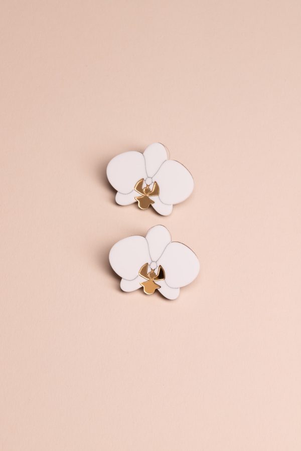 ergi-earrings-orchids-white-gold-stud-1 Обеци на щифт Orchids White and Gold