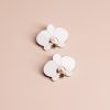 Обеци на щифт Orchids White and Gold