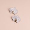 Обеци на щифт Orchids White Marble and Gold