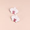 Обеци на щифт Orchids White and Pink