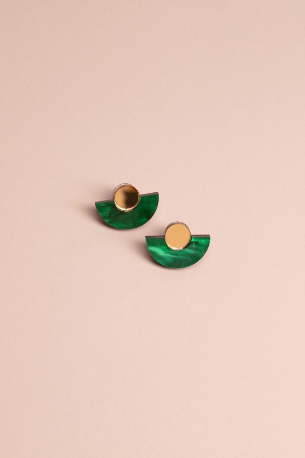 ergi-earrings-parabola-green-gold Обеци Parabola Green Marble & Gold Mirror