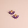 Обеци Parabola Purple Marble & Gold Mirror