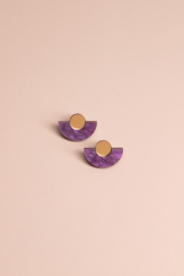 ergi-earrings-parabola-purple-gold-1 Обеци Parabola Purple Marble & Gold Mirror