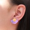 Обеци Parabola Purple Marble & Gold Mirror