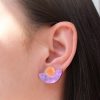 Обеци Parabola Purple Marble & Gold Mirror