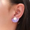 ergi-earrings-purple-silver-on-ear Обеци Parabola Purple Marble & Silver Mirror