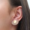 Обеци Parabola Wood & Gold