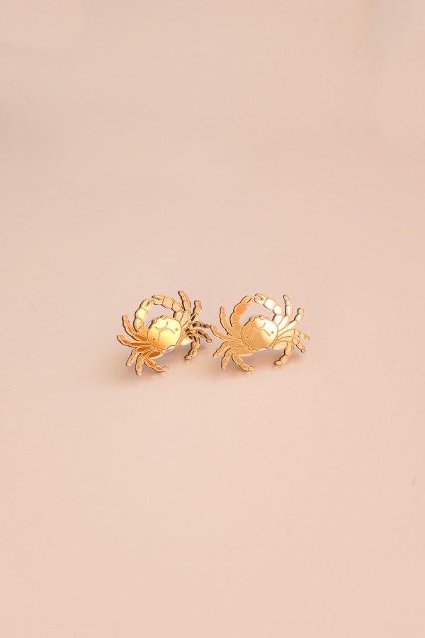 Обеци на щифт Golden Crab