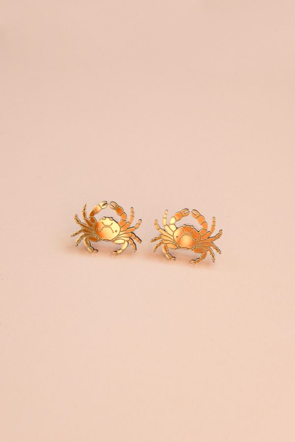 Обеци на щифт Golden Crab