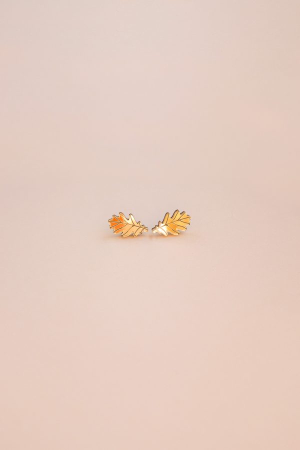 Обеци на щифт Oak Leaf